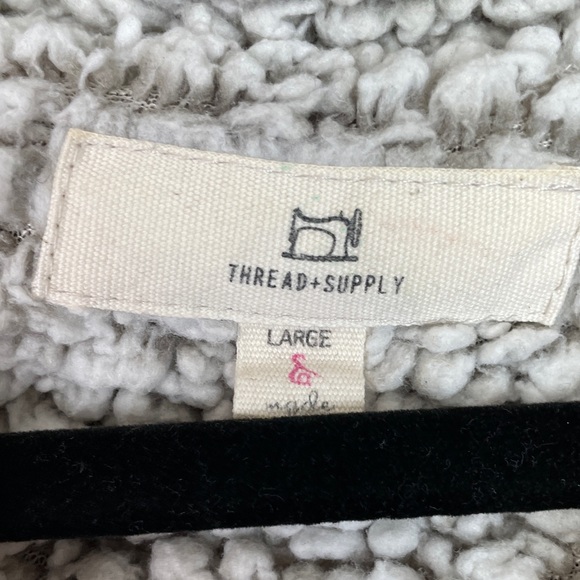 Thread & Supply Pink and Gray Faux Sherpa Quarter Zip Pullover - Picture 3 of 6